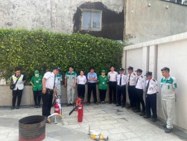 PHÒNG NGHIỆP VỤ AN NINH VIỆT ĐỨC TỔ CHỨC HUẤN LUYỆN PCCC ĐỊNH KỲ TẠI DỰ ÁN